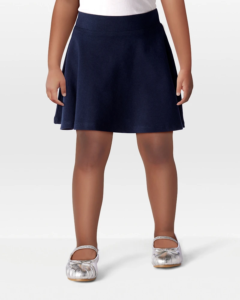 Toddler 2-Pack Ponte Knit Uniform Skirts - Navy