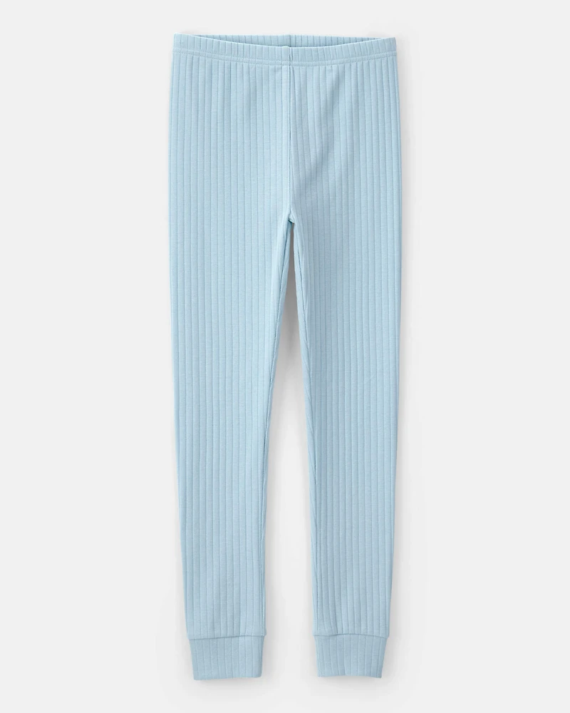 Boys Rib Snug Fit 2-Piece Pajama Set - Blue