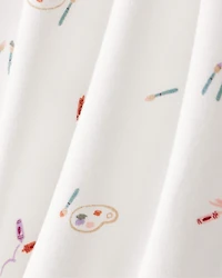 Baby Girl Paint Print PurelySoft Long-Sleeve Multipack Bodysuits - White/Purple