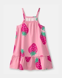 Toddler Girl Strawberry Swim Dress - Pink