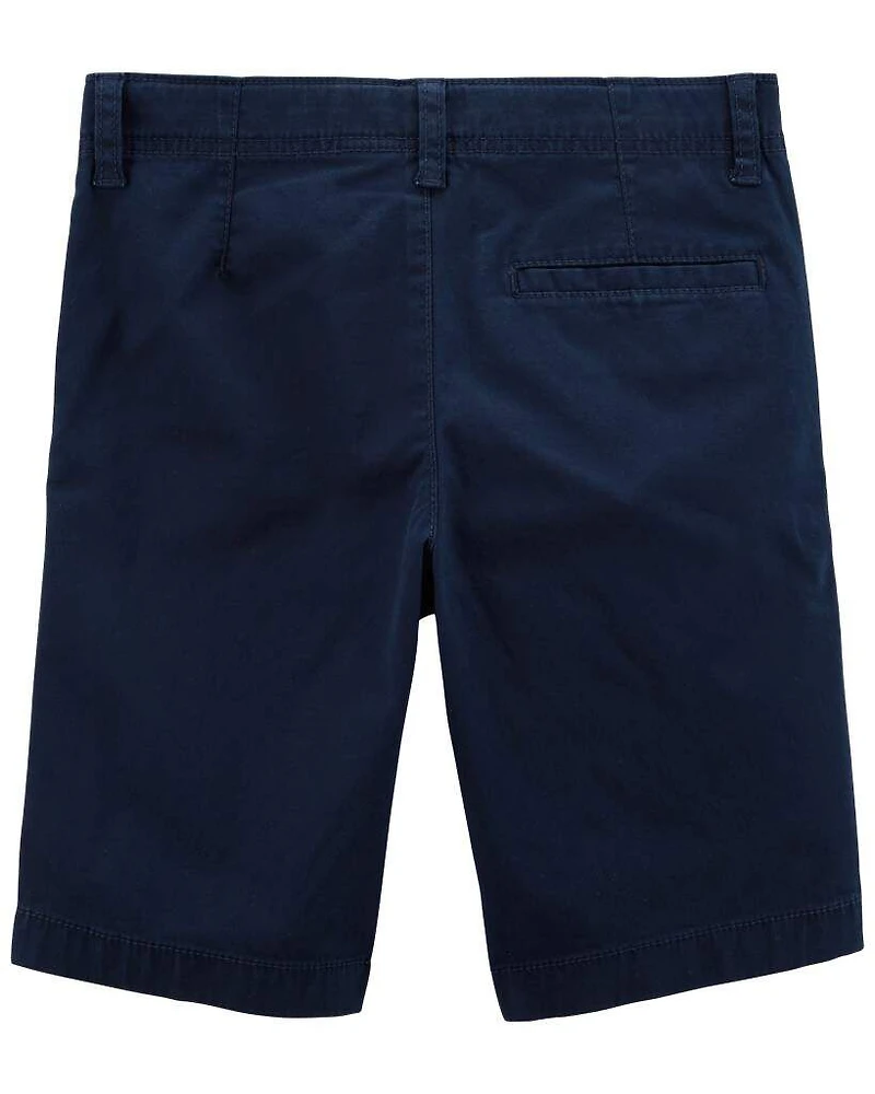 Boys Stretch Chino Uniform Shorts - Navy