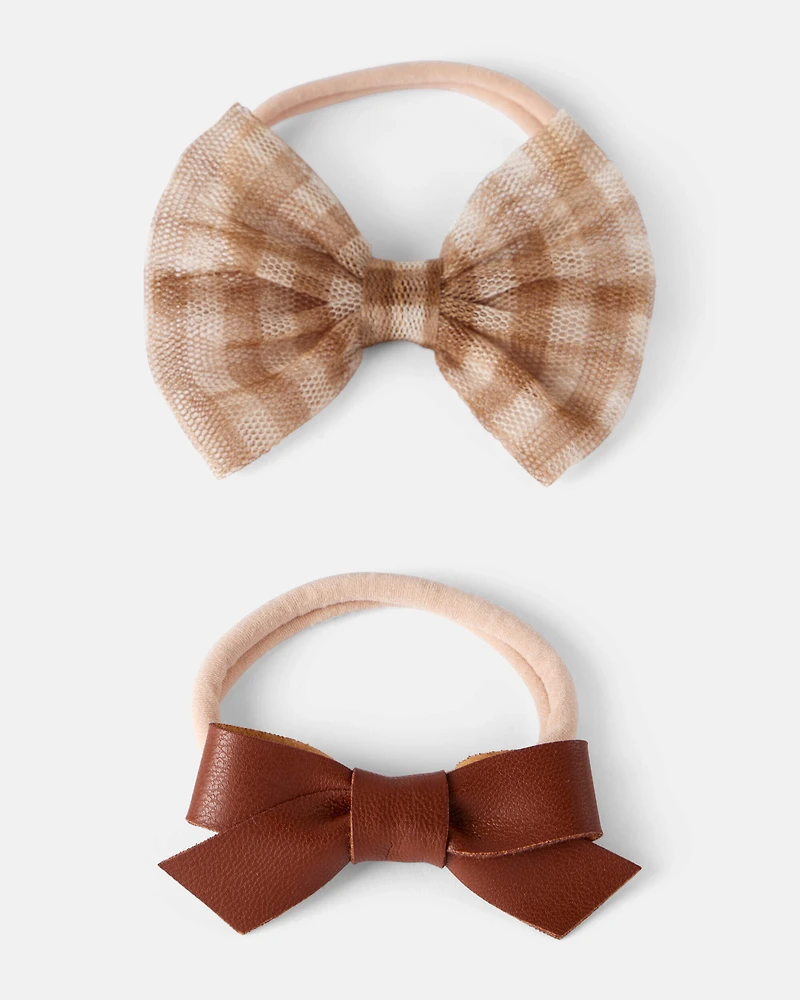 Baby Girl 2-Pack Thanksgiving Bow Headwraps