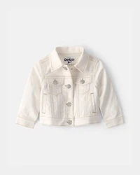 Baby Girl Twill Jacket - Ivory