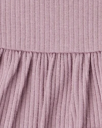 Baby Girl 5-Piece Long-Sleeve Bodysuits & Ruffle Pants Set - Purple/Cream