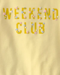 Girls 2-Piece Floral French Terry Top & Skirt Set - Yellow