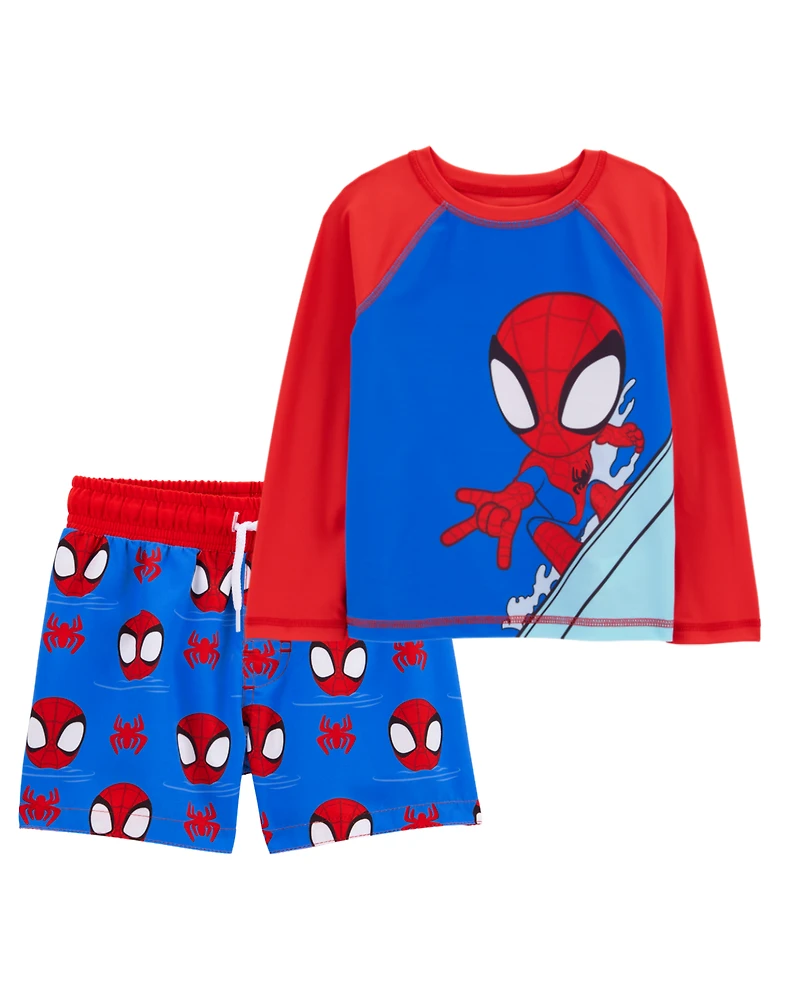 Toddler 2-Piece Spider-Man Rashguard & Swim Trunk Set