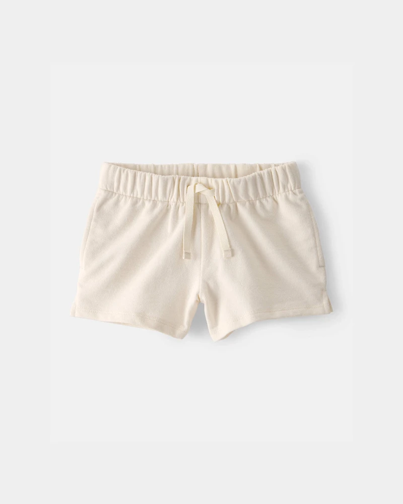 Toddler Girl French Terry Shorts - Cream