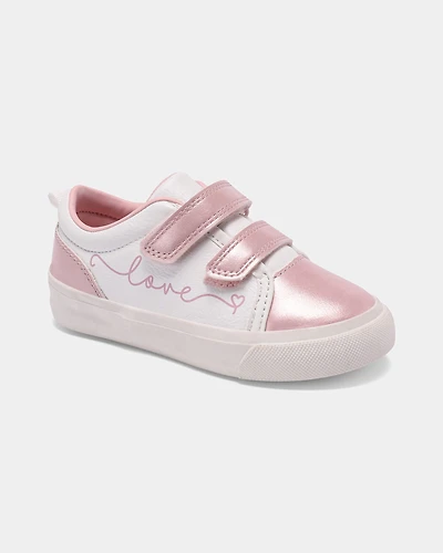 Toddler Girl 'Love' Casual Sneakers - Pink/White