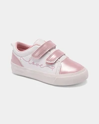 Toddler Girl 'Love' Casual Sneakers - Pink/White