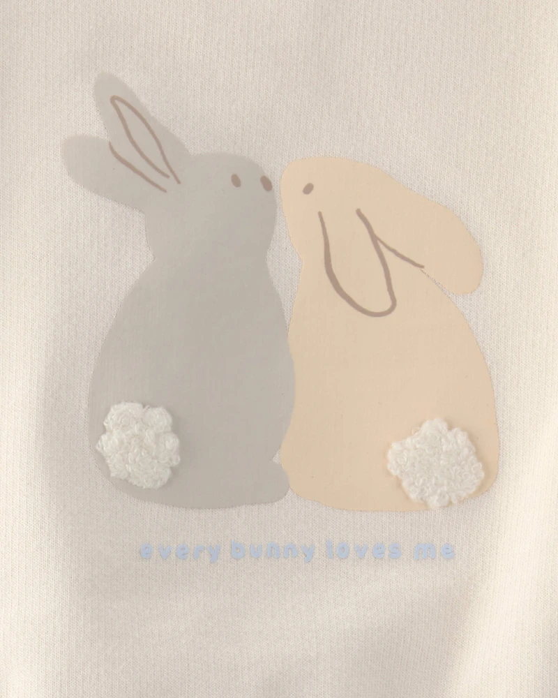 Baby 2-Piece Easter Bunny French Terry Tee & Pant Set - Cream