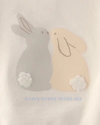 Baby 2-Piece Easter Bunny French Terry Tee & Pant Set - Cream