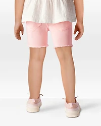 Toddler Iconic Denim Shorts: Frayed Hem - Pink