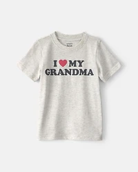 Toddler 'I Love My Grandma' Heart Graphic Tee - Grey