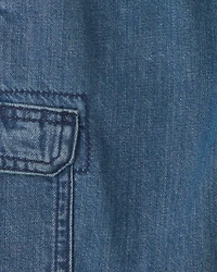 Boys Denim Cargo Shorts - Dark Wash