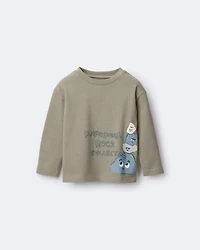 Toddler 'Rock Collector' Long-Sleeve Relaxed Graphic Tee - Olive