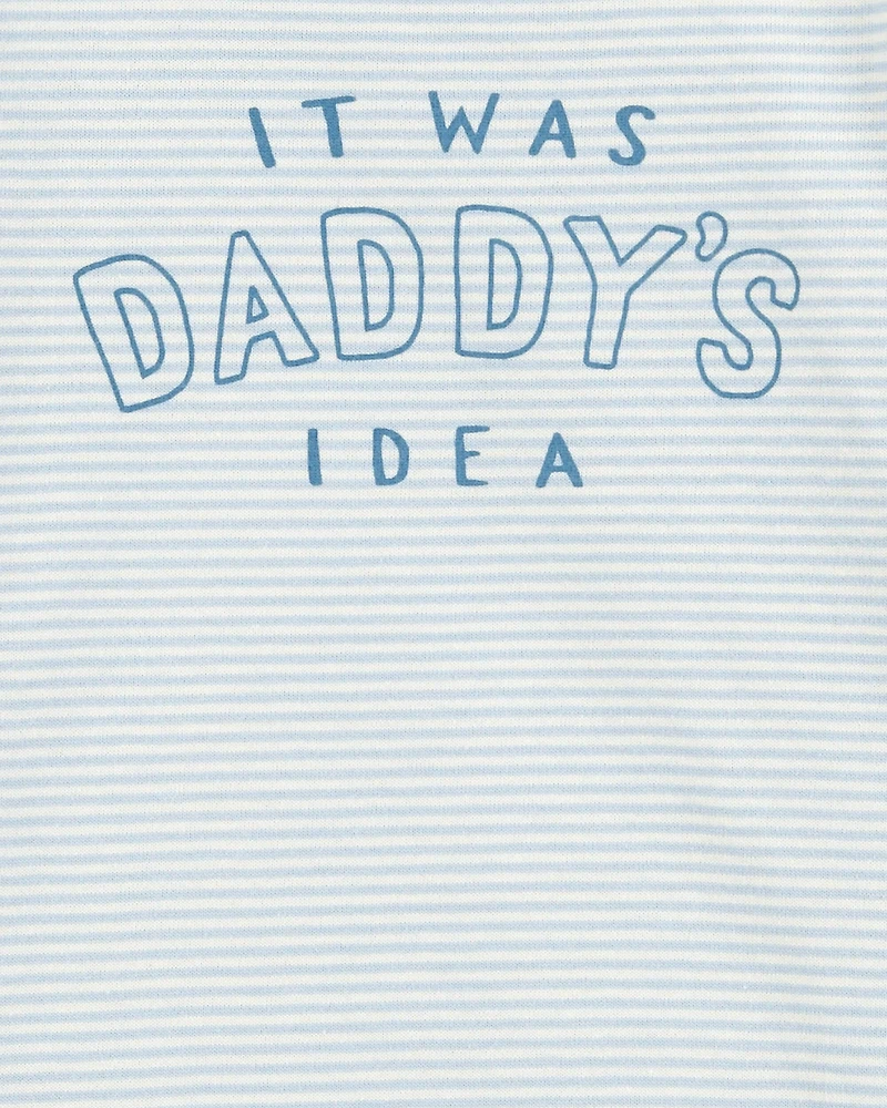 Baby "It Was Daddy's Idea" Short-Sleeve Bodysuit - Blue