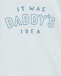 Baby "It Was Daddy's Idea" Short-Sleeve Bodysuit - Blue