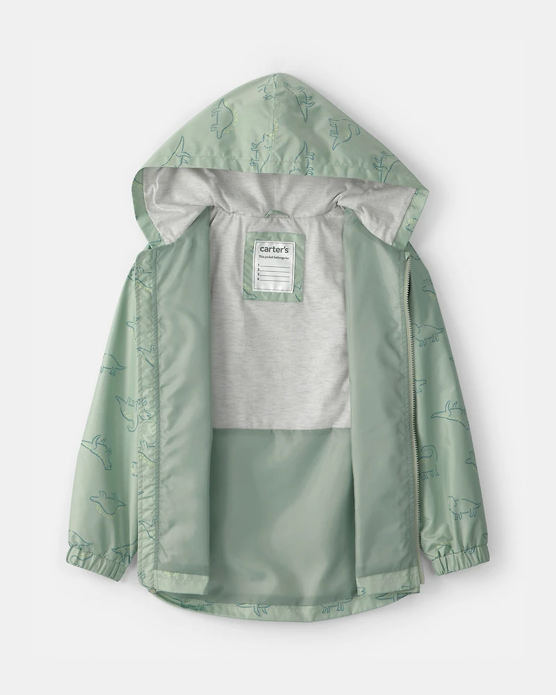 Boys Dinosaur Raincoat - Green