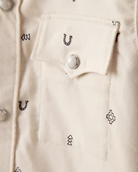 Toddler Boy Western Print Cotton Long-Sleeve Button-Down Shirt - Ivory