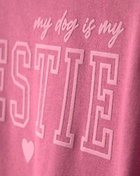 Girls 'Bestie' French Terry Top - Pink