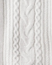 Girls Cable Knit Long-Sleeve Dress - Ivory