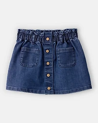 Toddler Girl 2-Piece Plaid Long-Sleeve Top & Denim Button-Front Skirt Set - Multi
