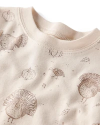 Baby Organic Cotton Pajamas in Turkey Gobbler Print