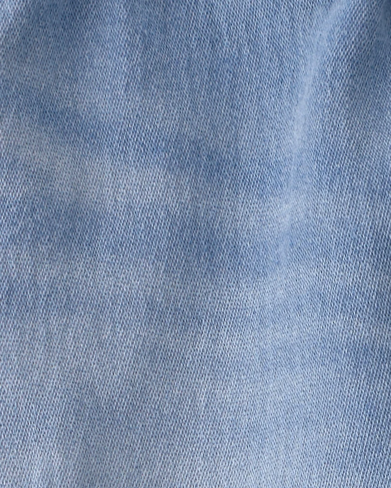 Baby Boy Denim Cargo Pocket Jogger - Light Wash