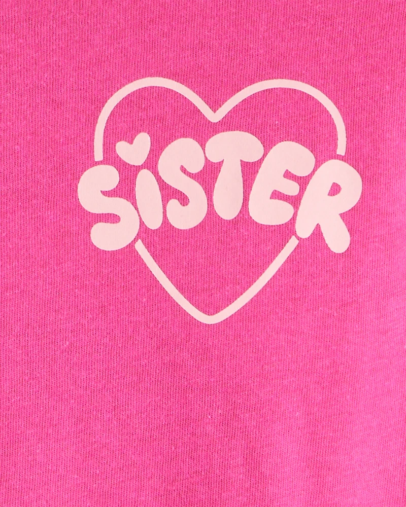 Girls Sisterhood Long-Sleeve Graphic Tee - Pink