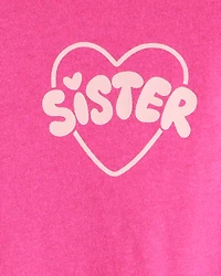 Girls Sisterhood Long-Sleeve Graphic Tee - Pink