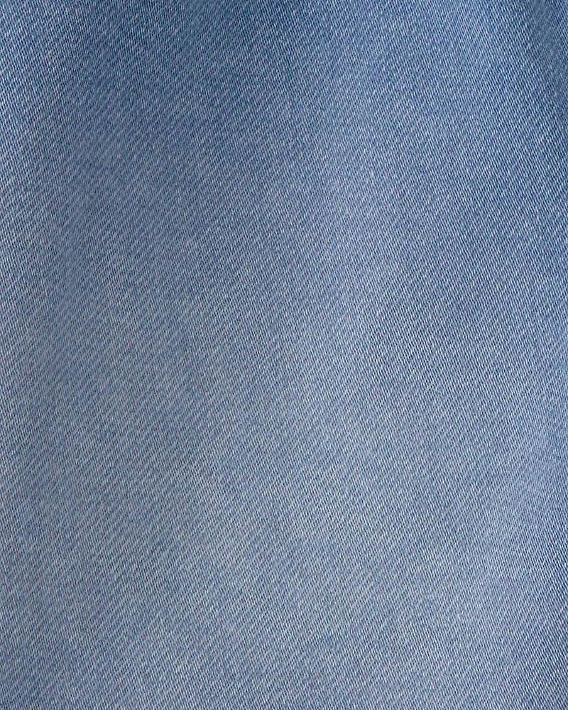 Girls Denim Drawstring Pull-On Shorts - Medium Wash