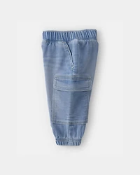 Baby Boy Denim Cargo Pocket Jogger - Light Wash