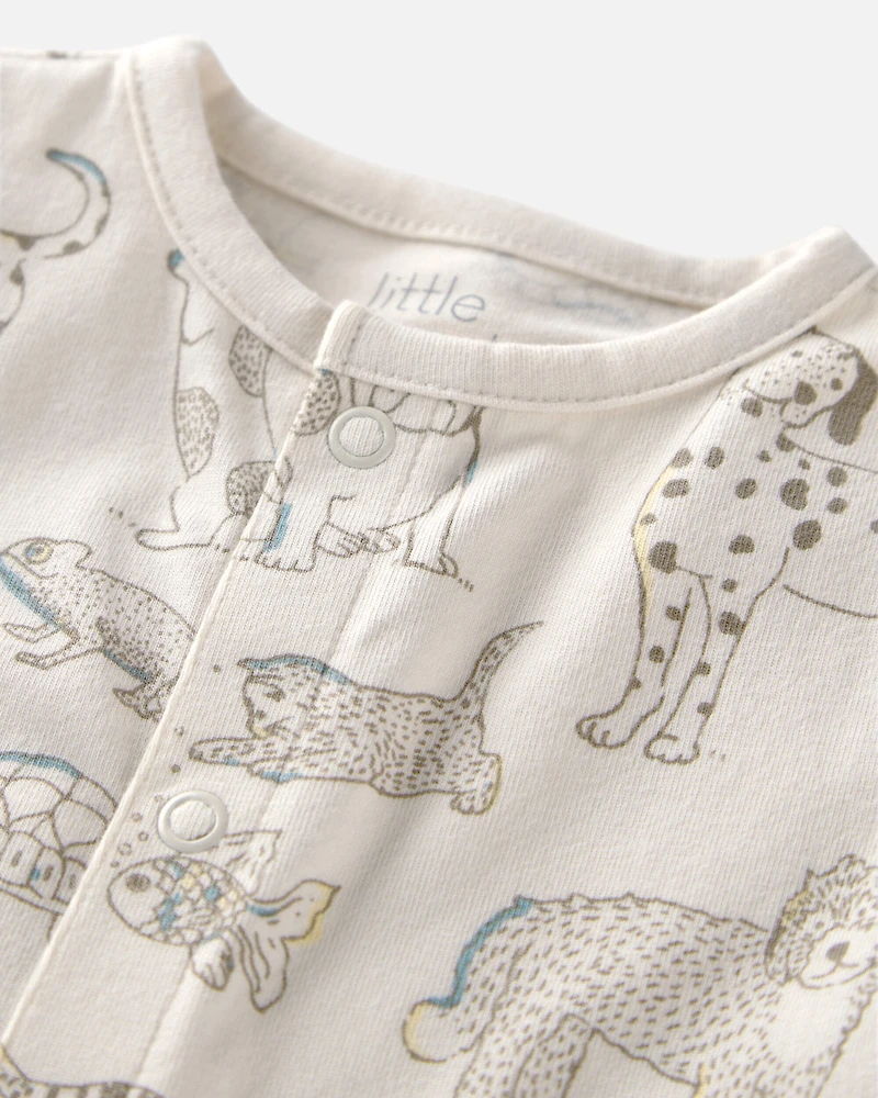 Baby 2-Pack Organic Cotton Rompers in Pet Print
