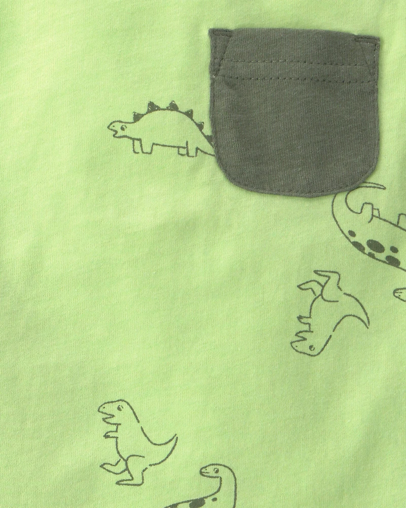 Baby Boy 2-Piece Dinosaur Top & Short Set - Green