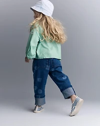 Toddler Girl Blouson Cuffed Long-Sleeve Top - Green