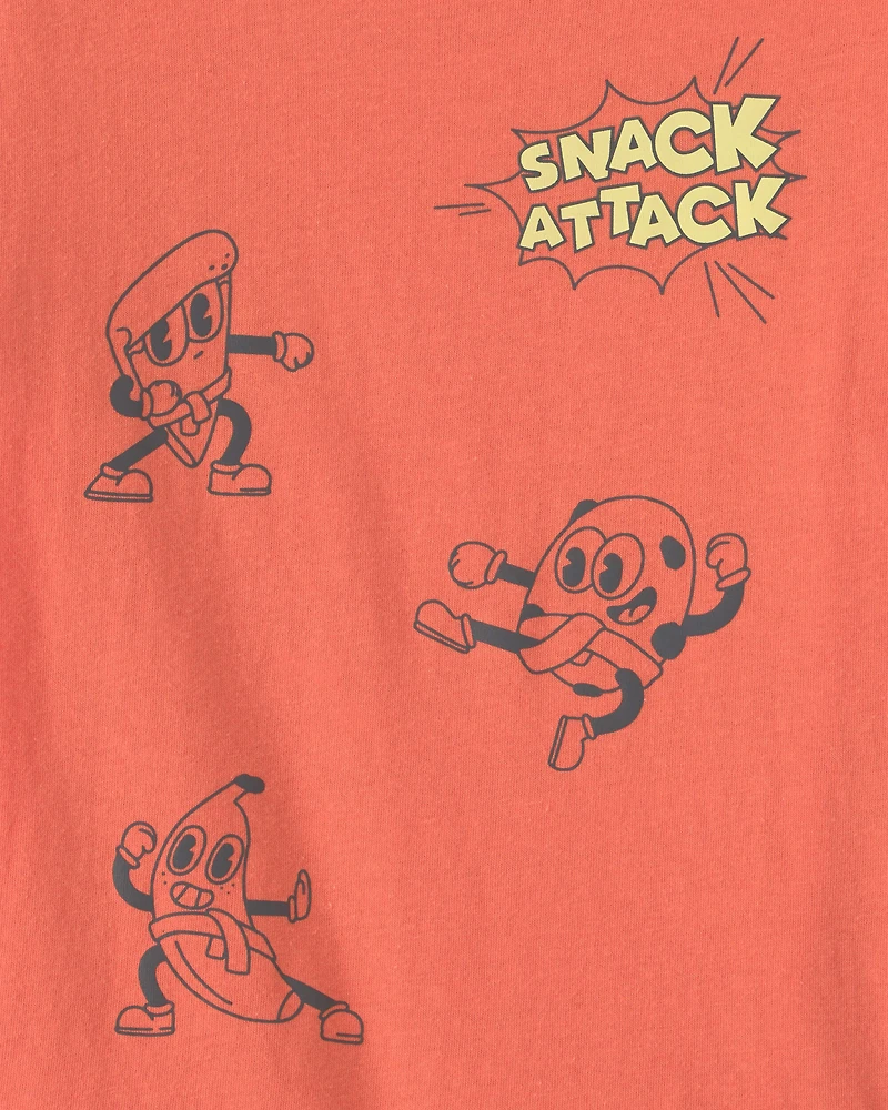 Toddler Boy Snack Attack Graphic Tee - Coral