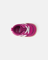 Baby Girl Striped Sneakers - Burgundy