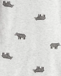 Baby Girl 3-Piece Bear Print Sleeveless Jacket, Bodysuit & Pant Set - White