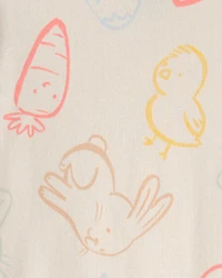 Baby Easter Bunny 100% Cotton Snug Fit 2-Piece Pajama Set - Cream