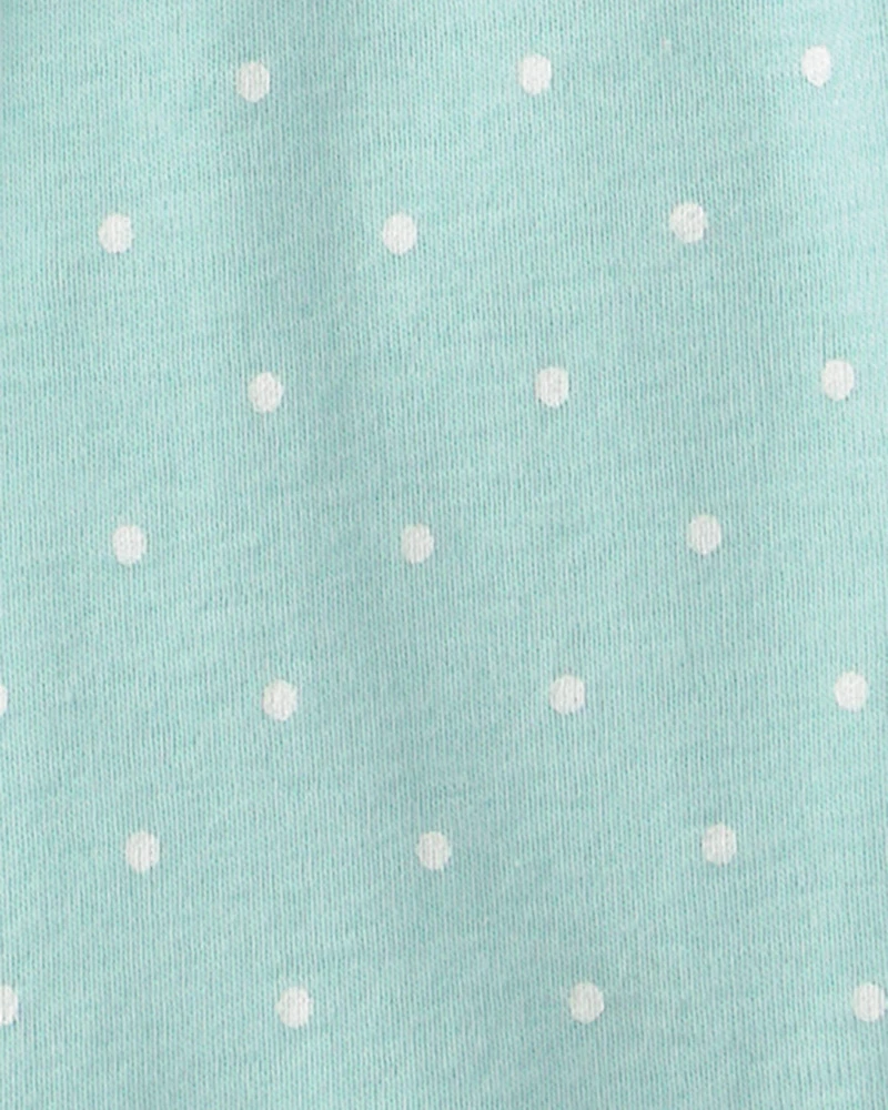 Baby Girl 4-Piece Fairy Tale Dragon 100% Cotton Short-Sleeve Snug Fit Pajama Set - Blue/Ivory
