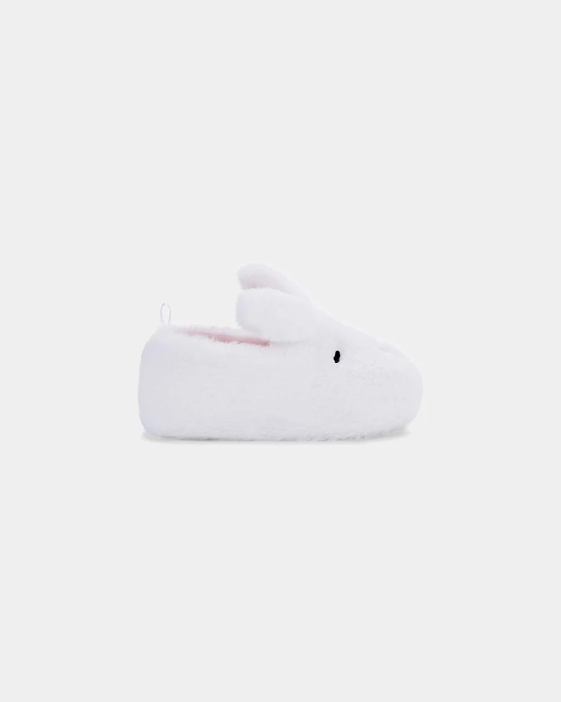 Girls Bunny Slippers - White