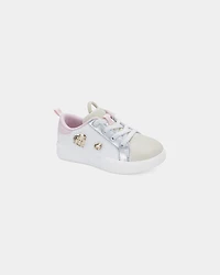 Toddler Girl Colorblock Metallic Heart Sneakers - White/Pink