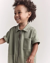 Toddler Day Out™ Cropped Jumpsuit - Olive