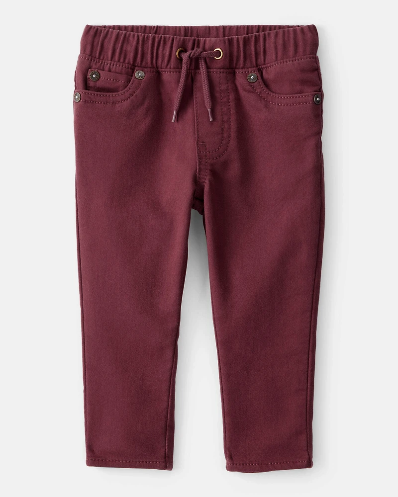 Baby Boy Pull-On Slim Fit Pants - Red