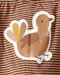 Baby My First Thanksgiving Cotton Long-Sleeve Bodysuit & Pant Set - Cream/Brown