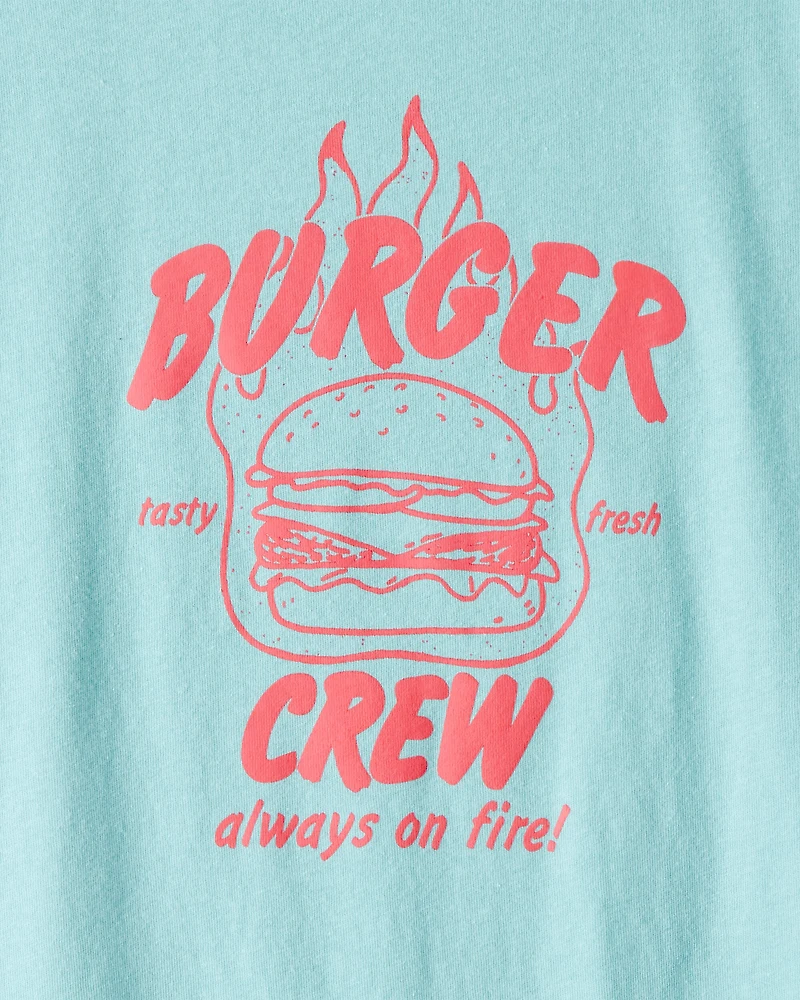 Kid Burger Crew Short-Sleeve Graphic Tee - Blue