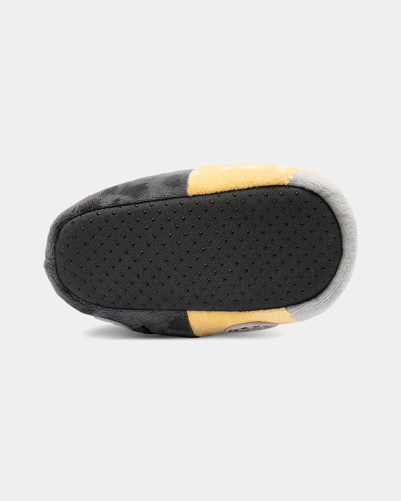 Toddler Boy Truck Slippers - Yellow/Grey
