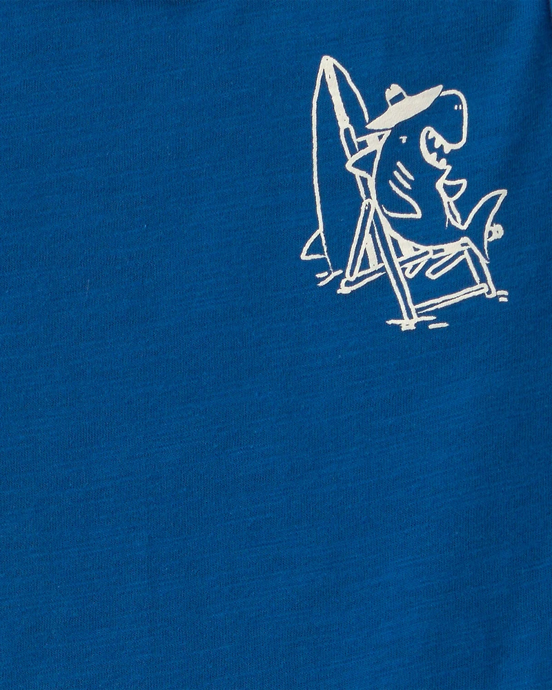 Toddler Boy Shark Tank Top - Navy Blue