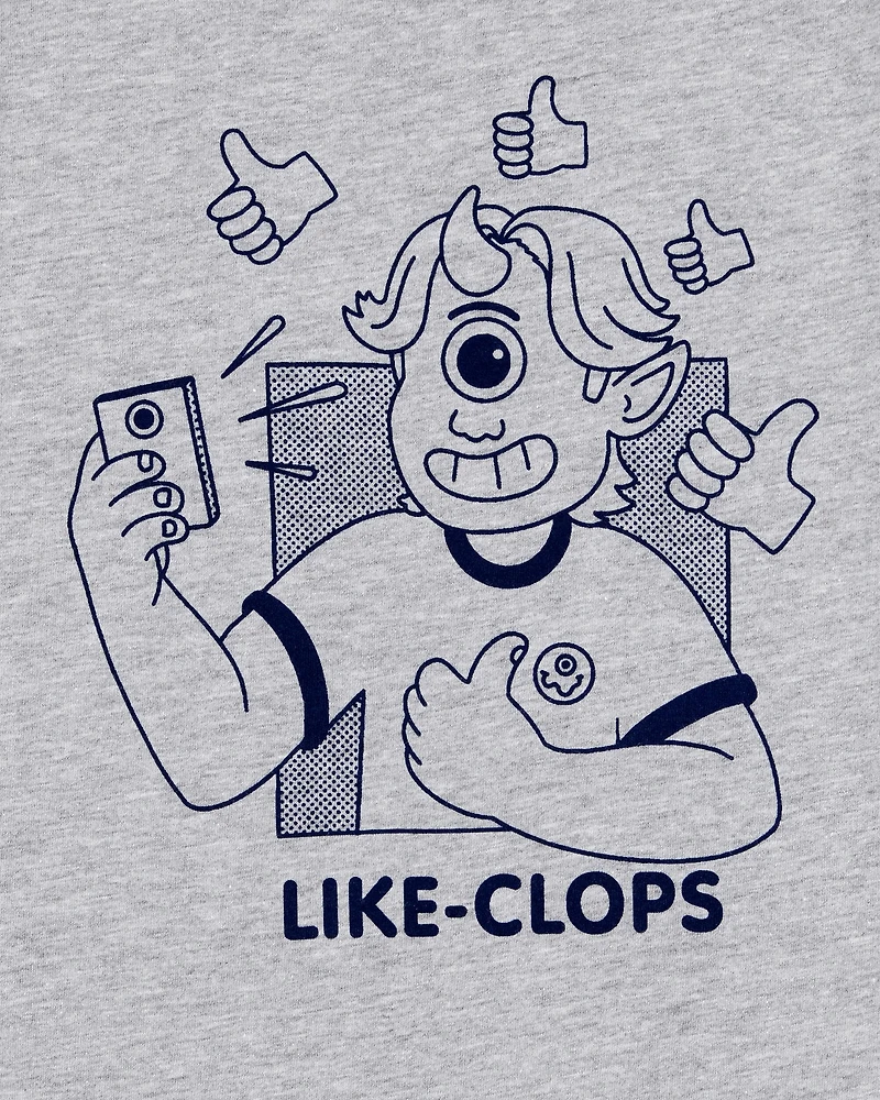 Kid "Like-Clops" Short-Sleeve Graphic Tee - Grey