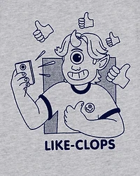 Kid "Like-Clops" Short-Sleeve Graphic Tee - Grey
